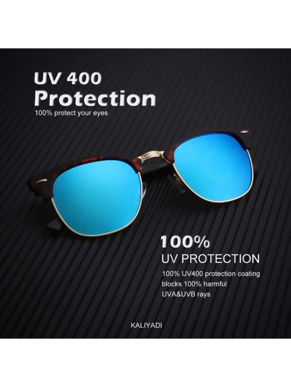 Unisex Polarized Sunglasses - Retro Semi-Rimless Driving Shades with UV